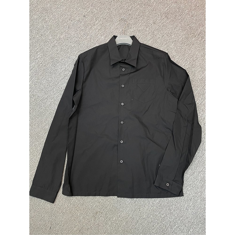 PRADA 男士衬衫 SC54110IVF0002 AW2024 黑色 CAMICIE