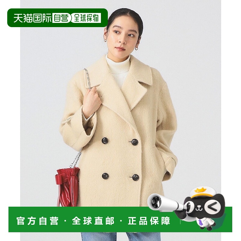 1h可退 日本直邮Ray BEAMS 女装 宽松半身双排扣上品仿毛呢外套 6