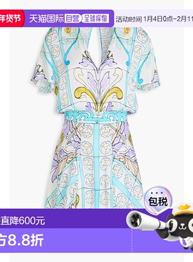 1h可退 香港直邮Maje 女士 印花缎面迷你连衣裙 MFPRO03678IMPRIM