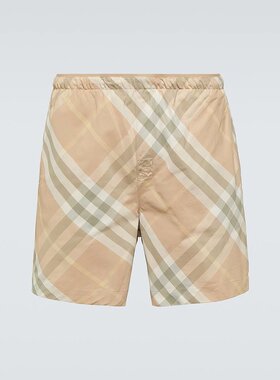 Burberry 巴宝莉 男士 格纹泳裤 001302 brown棕色 舒适时尚