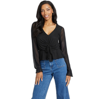 guessEco Dina Top - 黑色 【美国奥莱】直发上衣