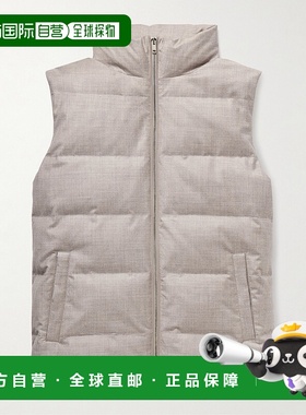 1h可退 香港直邮潮奢 YVES SALOMON 男士 System® 皮革边绗缝绿色