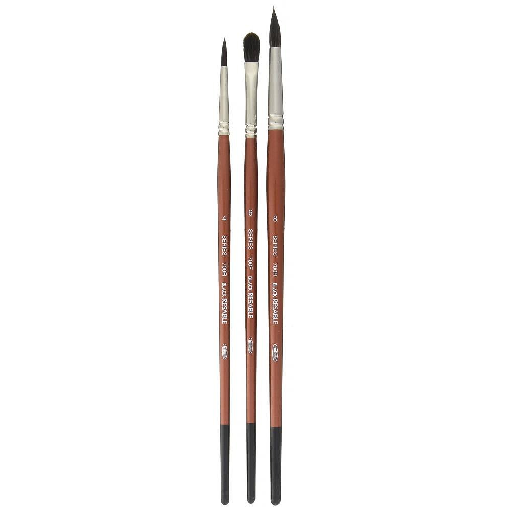 日本直邮Holbein荷尔拜因画笔套装水彩画笔3支套装硬毛排笔