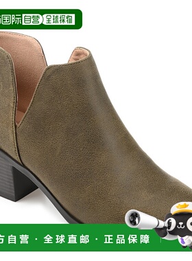 自营 Journee Collection女式Lola叠合高跟靴-绿色 美国奥莱直发