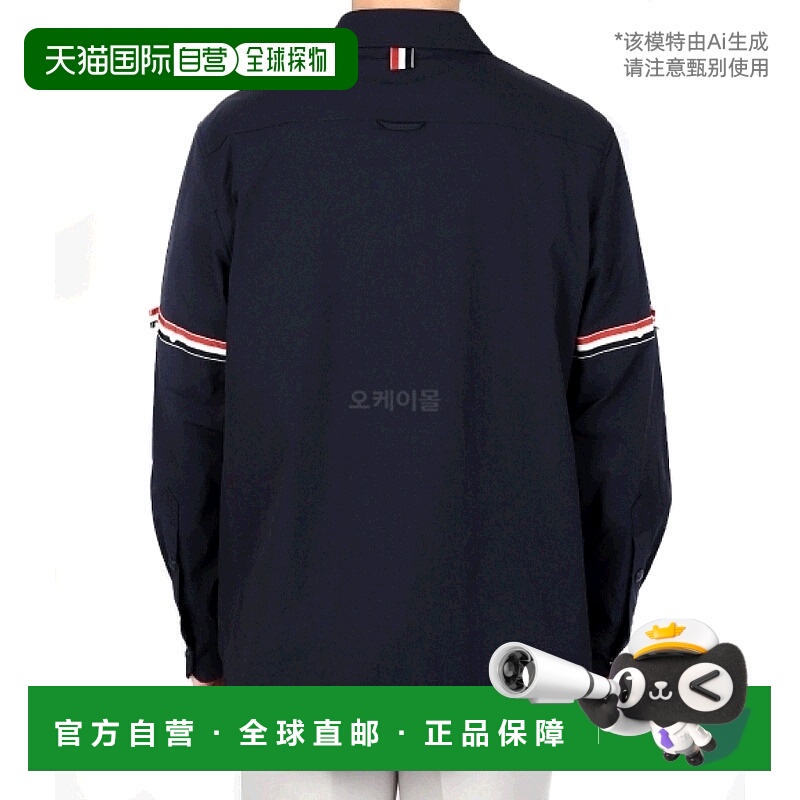 韩国直邮Thom Browne汤姆布郎衬衫海军色翻领MJO067A 04391 415