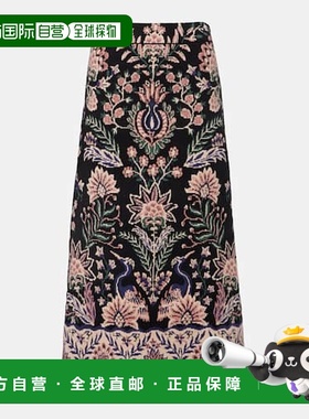 1h可退 香港直邮FARM RIO 女士 Marvelous Garden 流苏高腰中长半