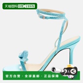 Blue Satin Pvc 自营Mach And Mach Bow French Sandals blue