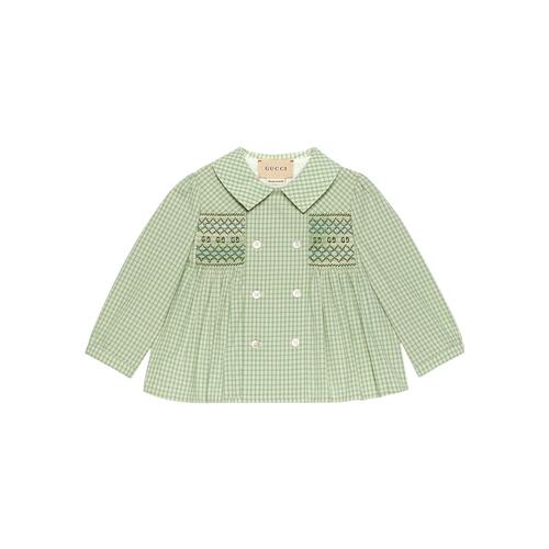 GUCCI 男童夹克 712238XWAVV9162 SS2023 绿色 格纹休闲外套