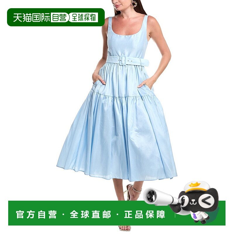 自营 Hutch Alice Midi连衣裙-蓝色背带裙 美国直发奥莱