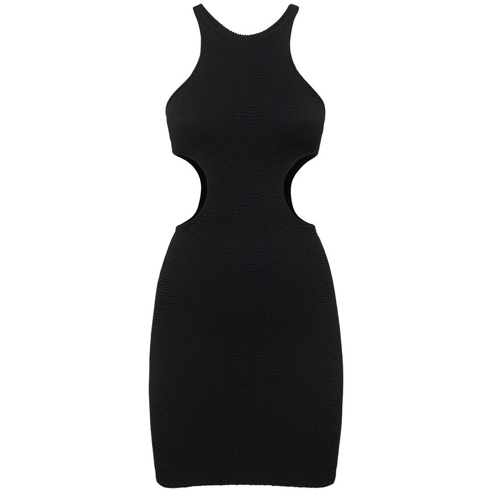 潮奢 reina olga 女士 Ele镂空褶皱弹力迷你连衣裙