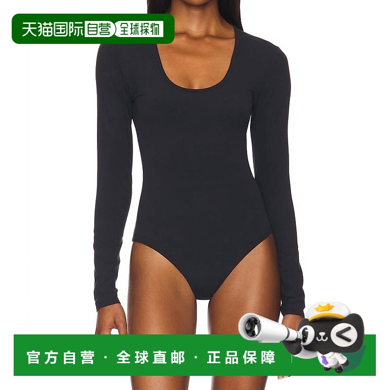 自营splits59Airweight大圆领连体衣黑色-黑色 美国奥莱直发性感