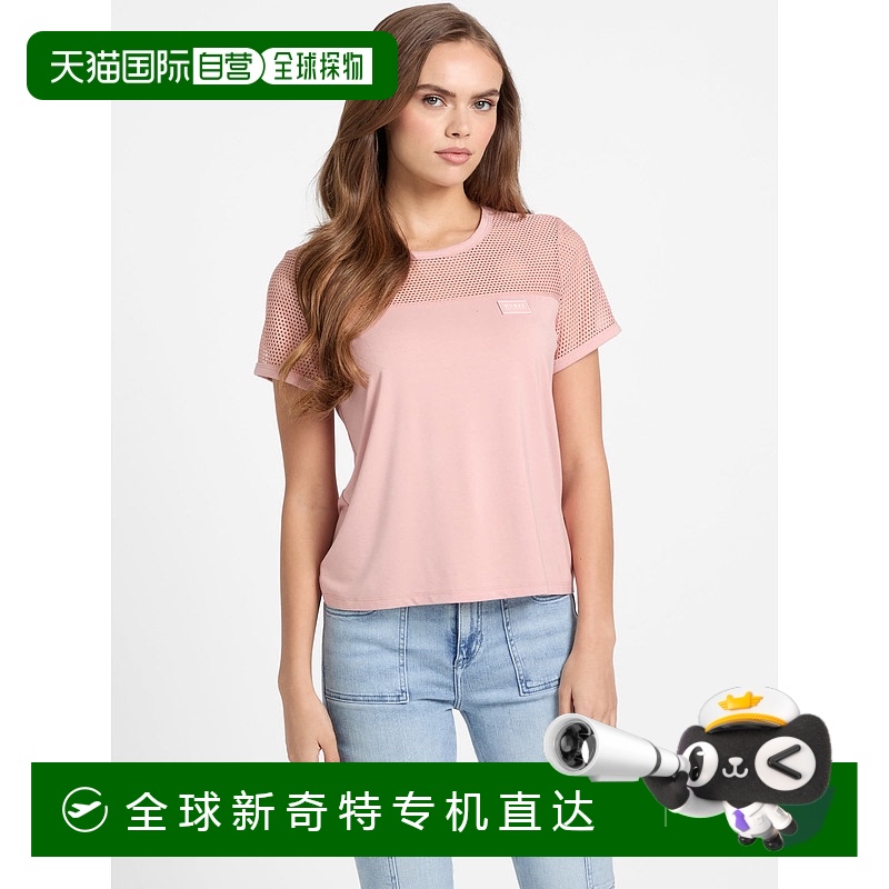 自营 guess起亚网眼上衣-玫瑰幸福 【美国奥莱】直发