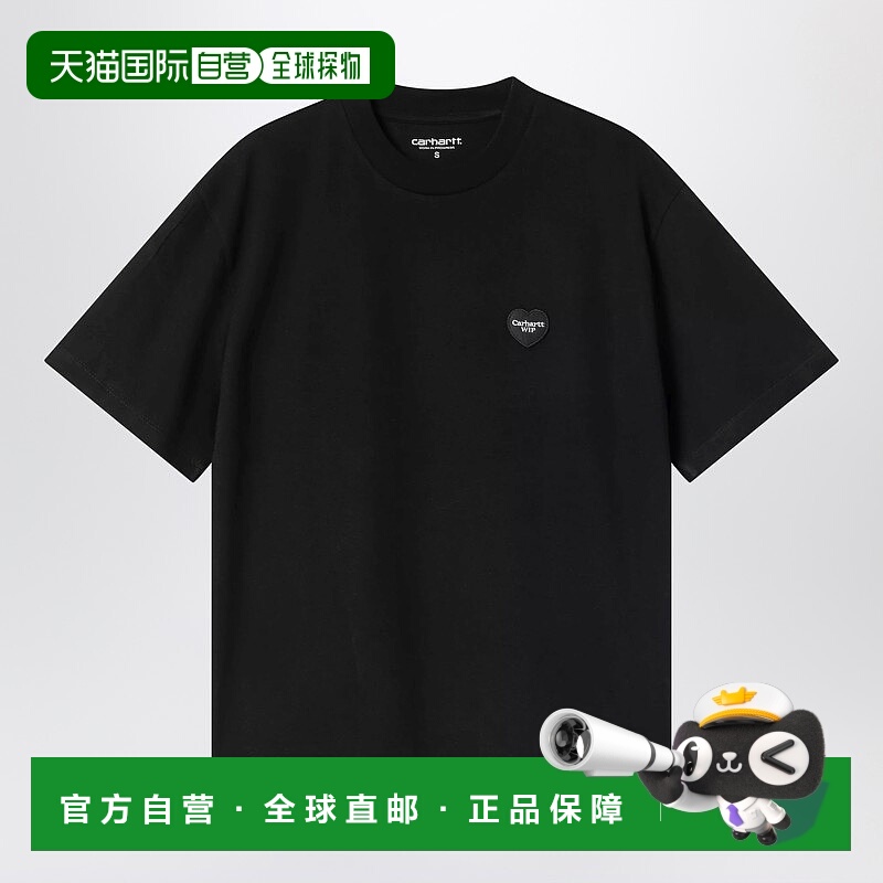 1h可退 香港直邮潮奢 CARHARTT WIP 女士 S/S 黑色心形拼缀T恤 I0