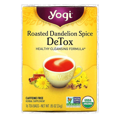 香港直发Yogi Tea清体茶烤蒲公英香辛料无咖啡萃取16包24g混合