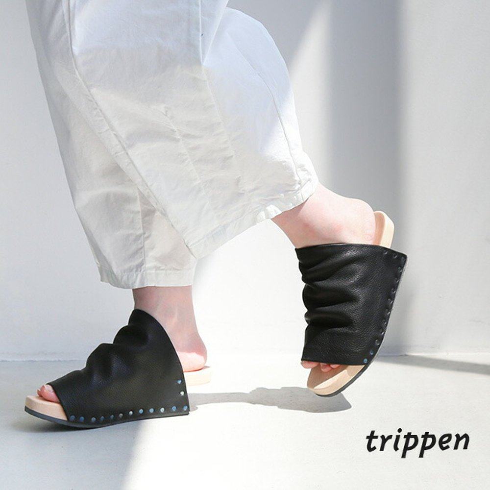 日本直邮[GUSH-VST201] trippen 一脚蹬木质皮革凉鞋 uIZ
