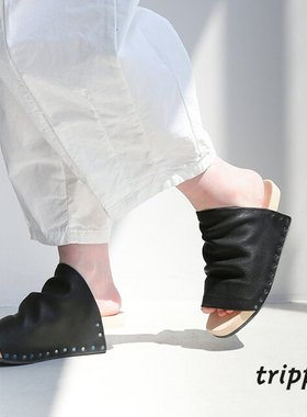 日本直邮[GUSH-VST201] trippen 一脚蹬木质皮革凉鞋 uIZ