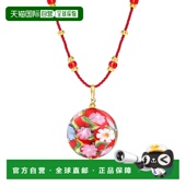 Simons意大利红色Murano玻璃花盘吊坠项链 自营ross simonsRoss
