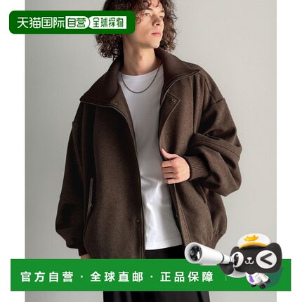 日本直邮Java男女同款 襟口罗纹设计 仿皮质感宽松夹克 jm1070178