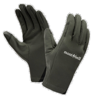 日潮跑腿Montbell蒙贝欧男手套CLIMAPRO 200简约大方经典舒适保暖