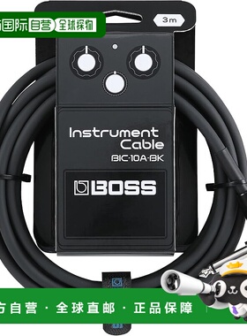 【日本直邮】BOSS BIC-10A-BK 吉他线 黑色 3m L型-直型