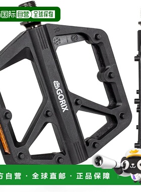 【日本直邮】GORIX 自行车平踏板 GX-FY579 黑色 尼龙反光脚踏