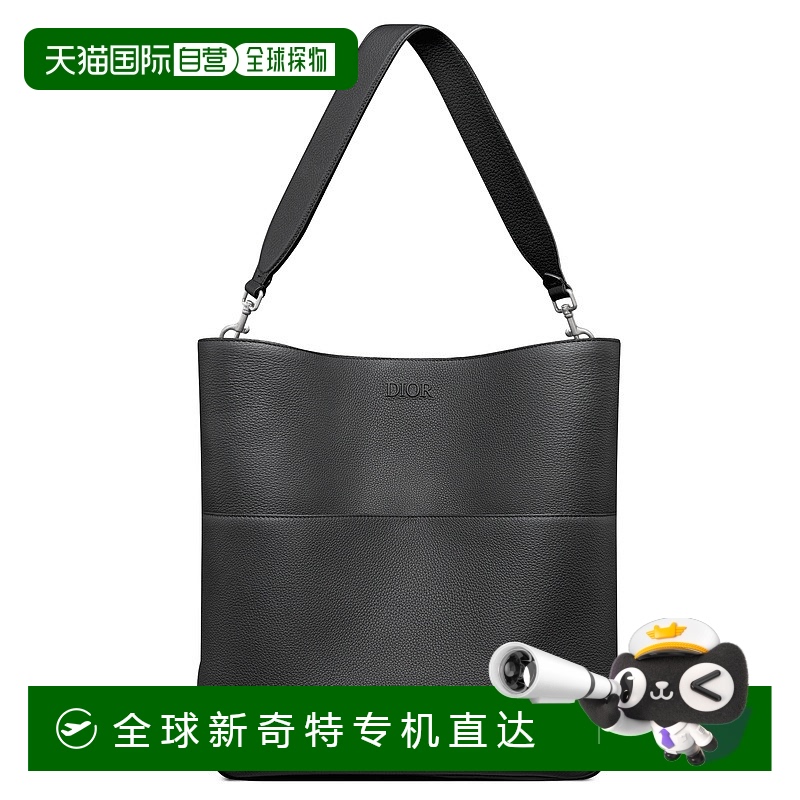 1h可退 欧洲直邮Dior迪奥 Prive系列男士黑色牛皮革Dior凹印标志