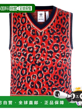 1h可退 香港直邮潮奢 adidas 阿迪达斯 女士 红色黑色针织衫 KD03