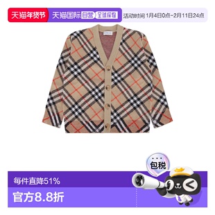 1h可退 香港直邮Burberry 巴宝莉 女童 浅褐色羊毛针织衫童装 810