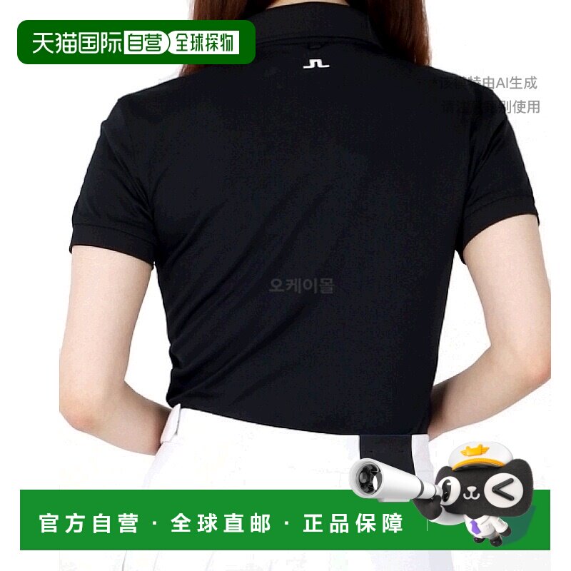 自营｜J.Lindeberg金林德伯格高尔夫运动上装T恤女款黑色休闲夏图片