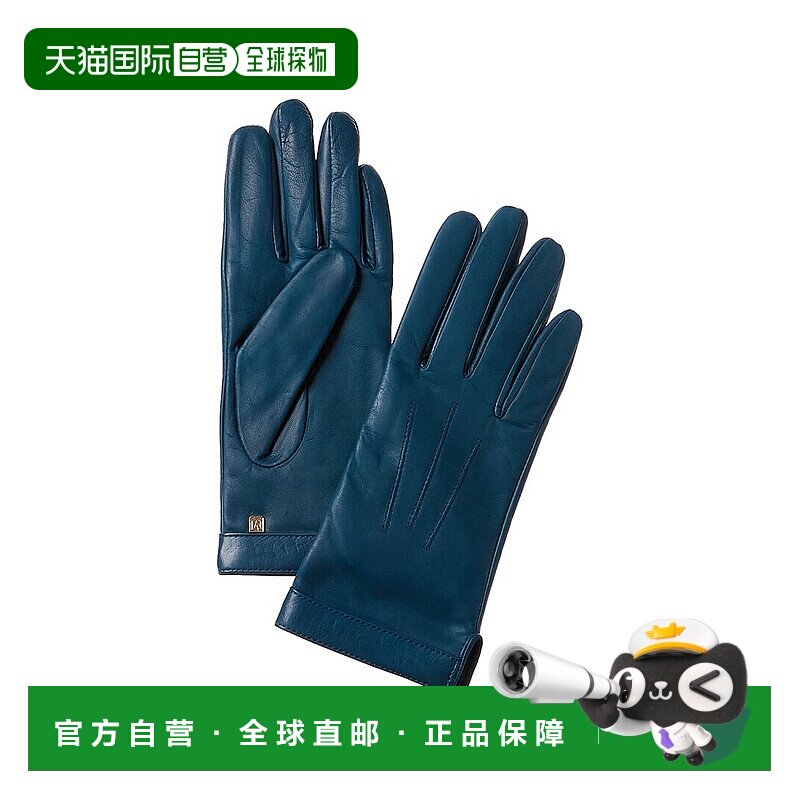 自营Bruno Magli Logo Cuff Cashmere-Lined Leather Gloves - bl