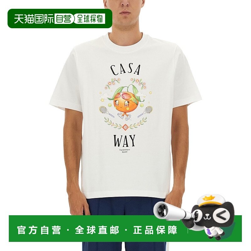 香港直邮Casablanca 男士 印花T恤 MAW25JTS00102ORANGE MASCOT