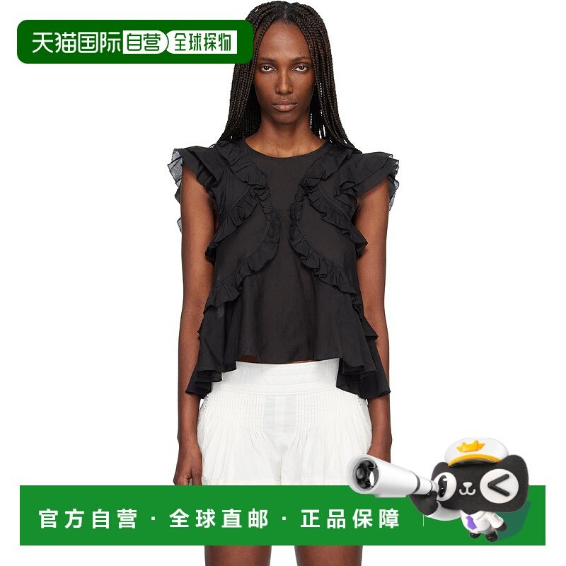 香港直邮潮奢 ISABEL MARANT 女士 黑色 Nalou 上装 HT0828FAB3J0