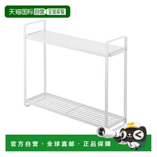 日本直邮Yamazaki山崎 2层炉边架 间隙收纳 白色 约W51XD14XH40cm