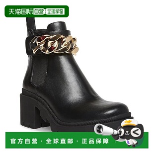 自营 Sugar Favorite 2靴子女式黑色光滑链圆头靴JOBB1881-黑色