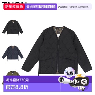 日本直邮Taion 外套V领拉链外套 黑色橄榄色TAION-101ZML-1