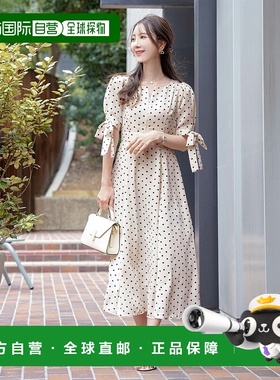 1h可退 日本直邮le reve vaniller女士波点图案袖口蝴蝶结拉链连