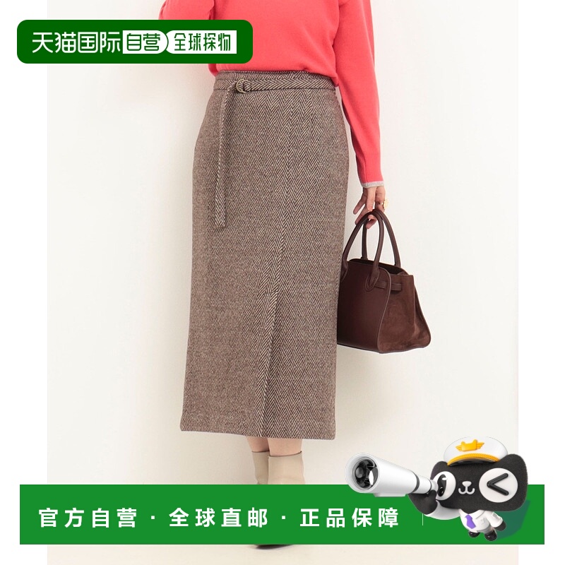 1h可退 日本直邮MICO COULIER 女装 真丝混纺人字纹 绅士裙 裙装