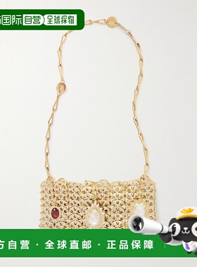 1h可退 香港直邮Rabanne 女士 水晶装饰链甲肩包 26PSS0127MET866