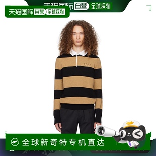 505060 黄褐色条纹 BOSS 波士 男士 香港直邮潮奢 Polo 黑色 衫