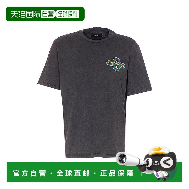 1h可退 香港直邮AMIRI 男士T恤 JYTE1266BLACK AW2025 灰色