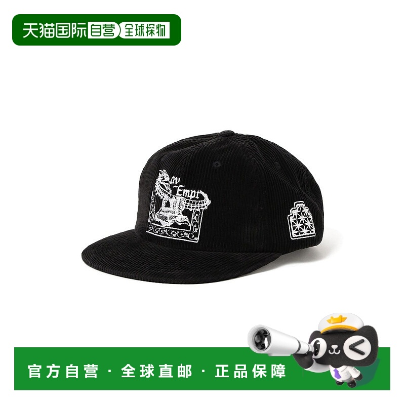 1h可退 日本直邮C.E 男装 全棉灯芯绒刺绣半拉链帽 复古图形设计