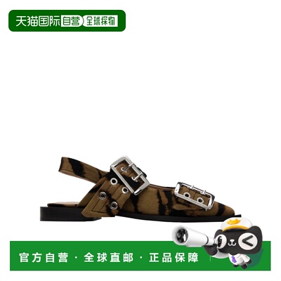 香港直邮GANNI 女士凉鞋 S3247KHAKI AW2025 黑色 Feminine Buckl