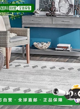 自营 nuLOOM Tinsley Faded Geometric Banded Area Rug - 灰色