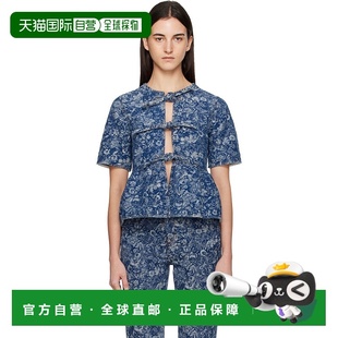 女士 蓝色 Tapestry 1h可退 上装 甘尼 Peplum J19 香港直邮GANNI