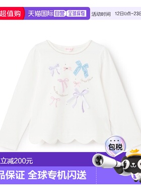 1h可退 日本直邮mezzo piano 儿童 长袖T恤 裾边荷叶边设计 64612