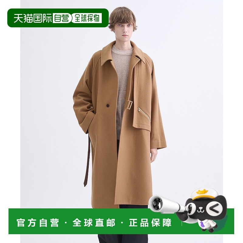 1h可退 日本直邮CULLNI男装羊毛立领双排扣大衣 STUDIOUS联名款 C