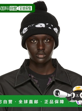 1h可退 香港直邮潮奢 Awake NY 女士 黑色 Block Out Logo 毛线帽