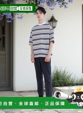 1h可退 日本直邮is-ness 男士波浪边纹理宽松短袖T恤 31SSSH05225