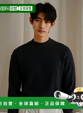 韩国直邮SATUR设计师款大气简约日常休闲个性针织衫SA23FWMK03BK