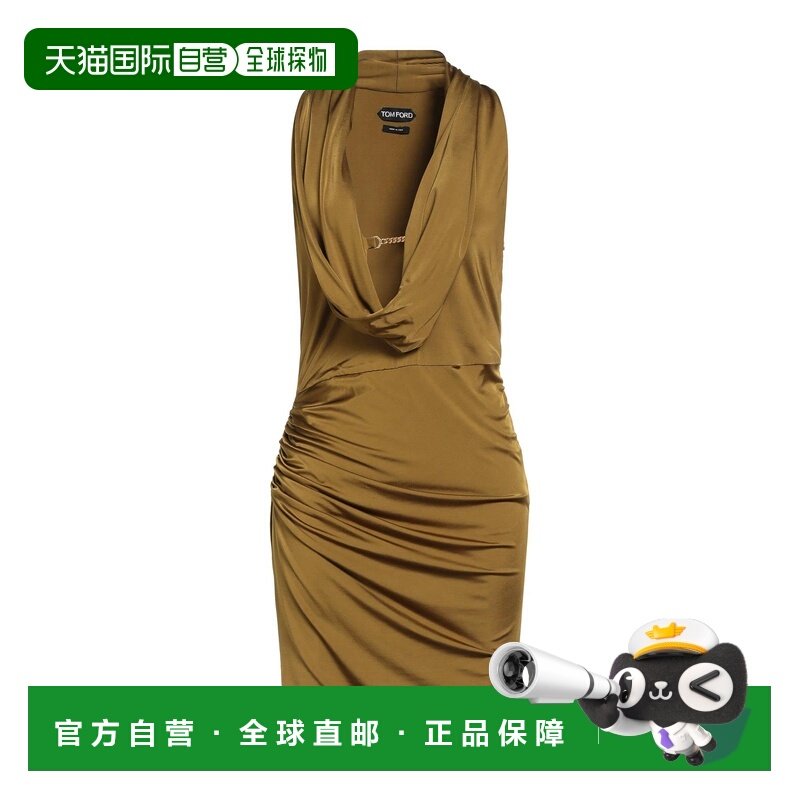 香港直邮Tom Ford 汤姆 福特 女士 短款连衣裙 brown棕色 舒适时,女装/女士精品,连衣裙,淘宝优惠券,粉丝福利购,淘宝优惠卷